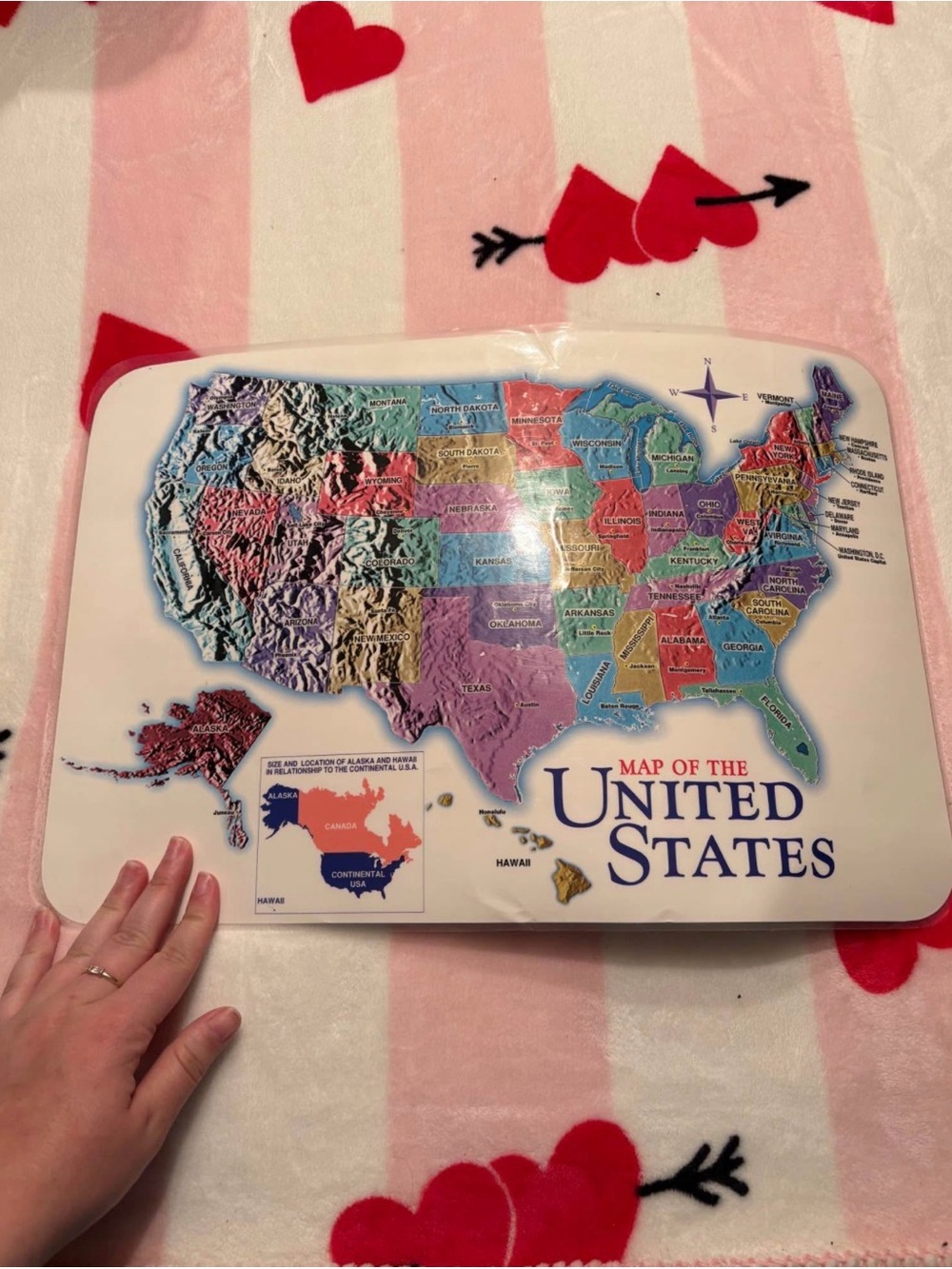 Map of the United States Placemat - Colorful State Map
